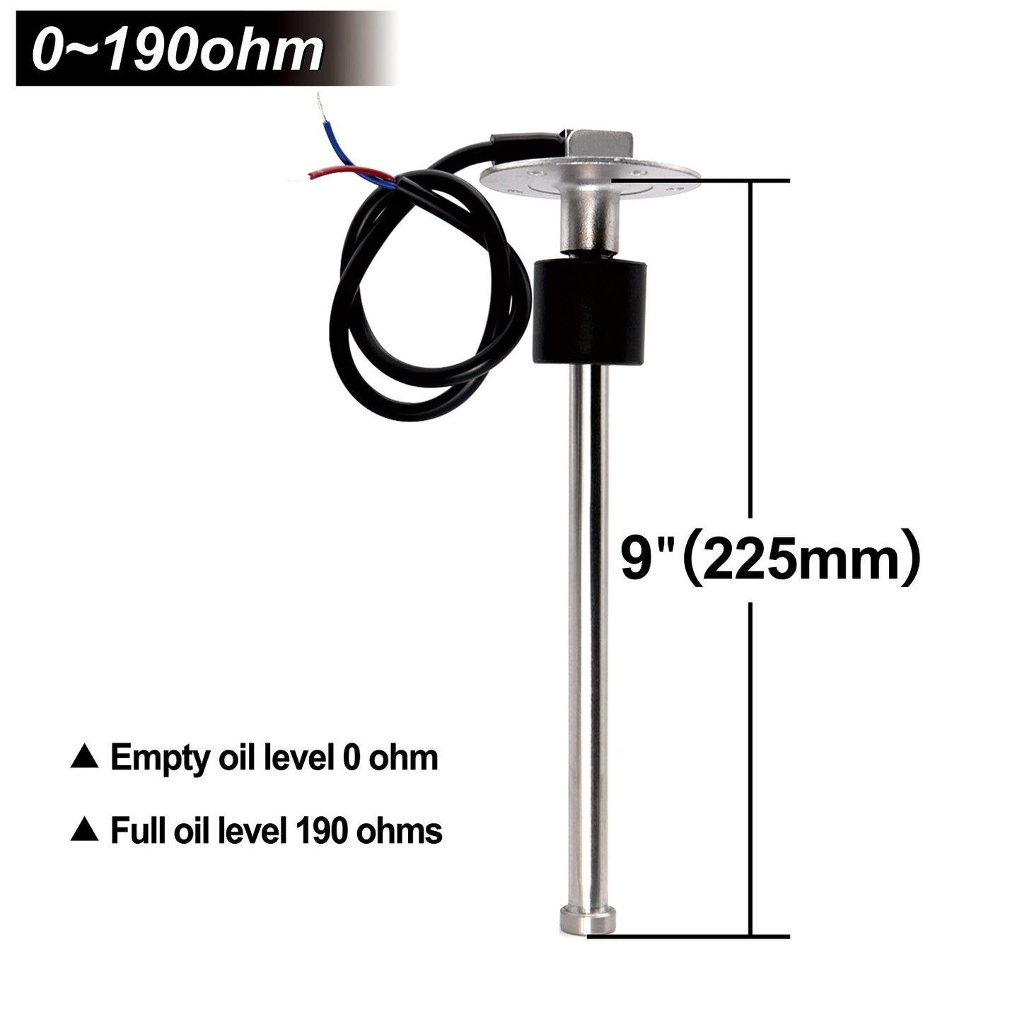 Fuel Level Water Level Gauge 175 200 250 275 375 mm Meter Sensor 0~190 ohm Fuel Sending Unit Indicator Level Gauge for Car boat - KiwisLove