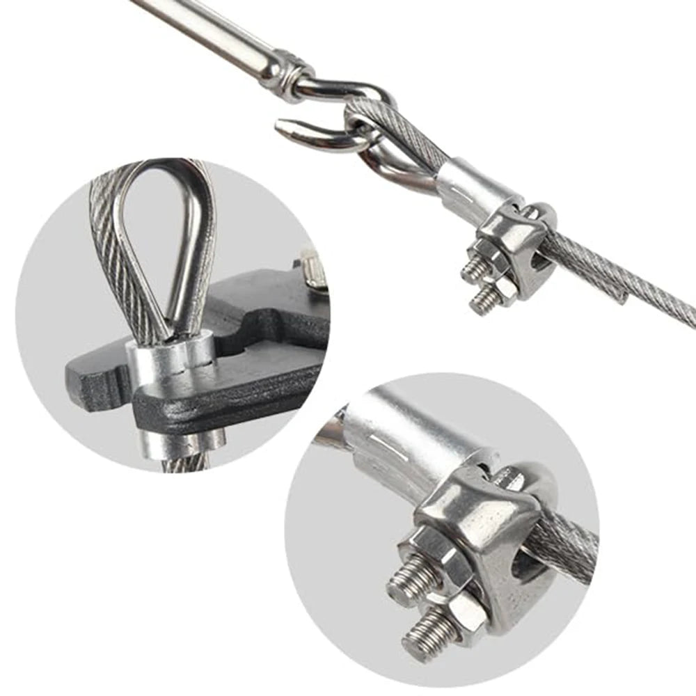 200FT 1/8'' 304 Stainless Steel  Garden Wire Turnbuckle Tensioner Kit Vinyl Coated 3mm Cable Wire For Garden