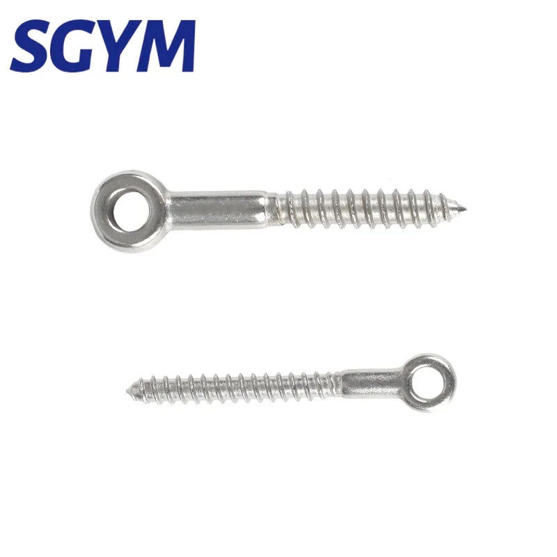 M4/M5/M6/M8/M10 316 Stainless Steel Eye Shape Screws Wood Terminal Ring Eyelet Hooks Self Tapping Wire Rope Accessories