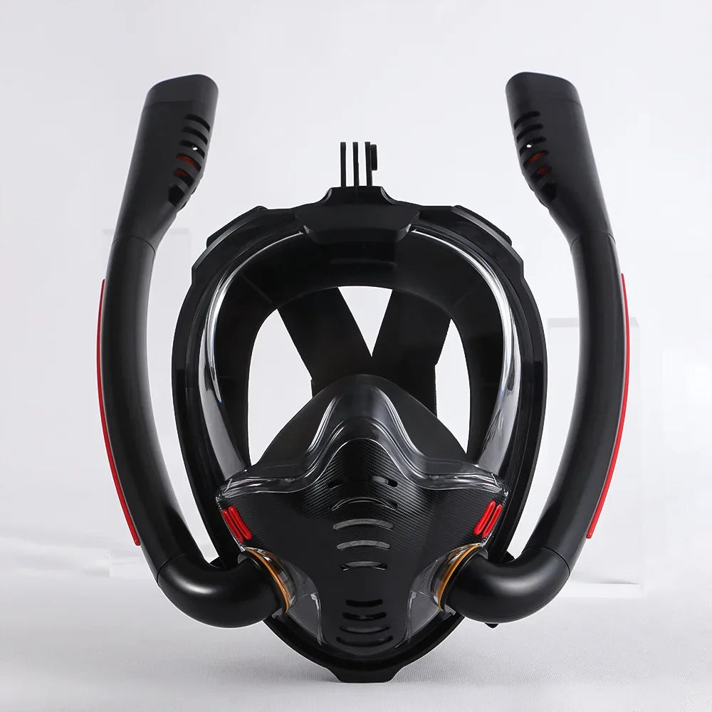 Full Face Snorkel Mask with Anti-Fog Wipes 180 Degree Panoramic HD View Snorkeling Mask Anti-Leak Dry Set for Adults and Kids