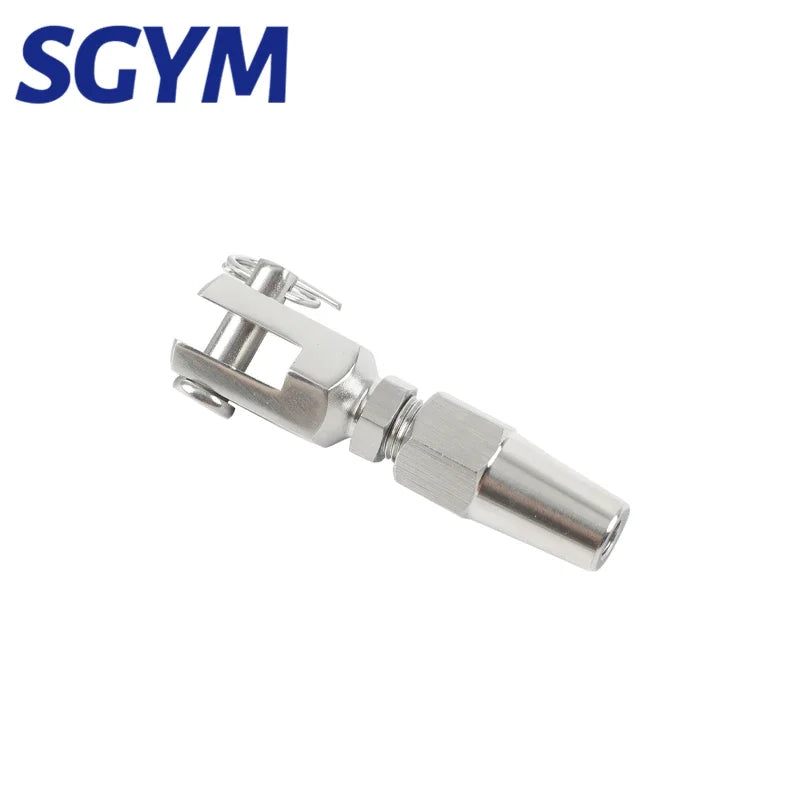 4PCS  6mm Wire Rope 316 Stainless Steel Swageless Fork/Jaw Terminal Cable Railing DIY Fitting Quick Installation Marine Grade