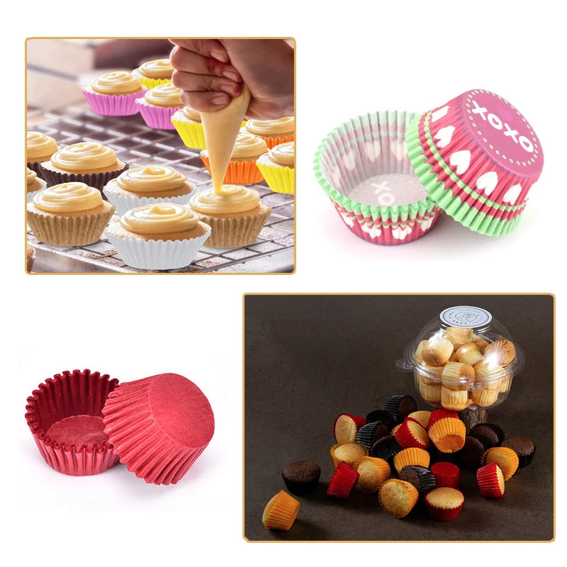 100-1000Pcs Muffin Cupcake Paper Cups Cupcake Liner Baking Muffin Box Cup Case Party Tray Cake Decorating Tools