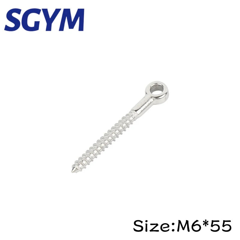 M4/M5/M6/M8/M10 316 Stainless Steel Eye Shape Screws Wood Terminal Ring Eyelet Hooks Self Tapping Wire Rope Accessories
