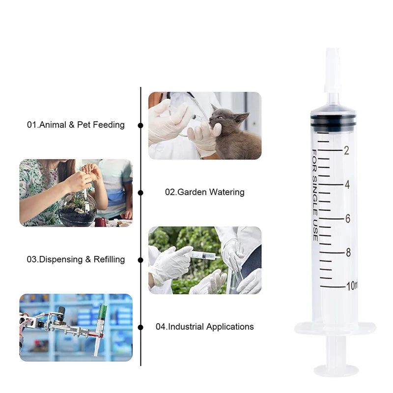 1/5/10/20pcs Plastic Syringes Hydroponic Measure Perfume Rinse Disposable Sampler Injector Measuring Injection Syringe