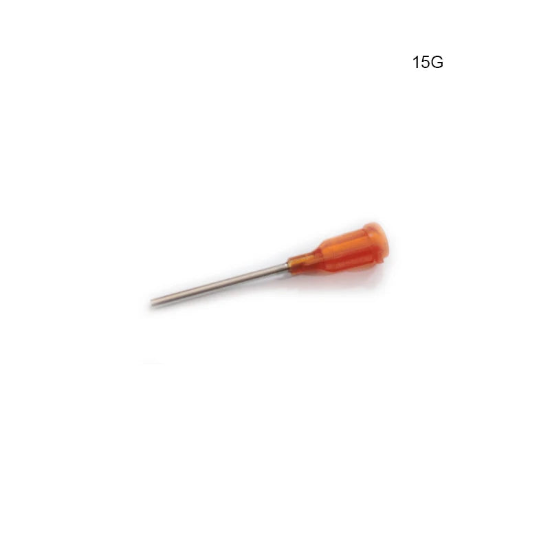 25pcs 1 Inch Dispensing Needles Syringe Needle 1 Inch Length Machine Nozzle Glue Needle Blunt End Threaded Port 14G-27G