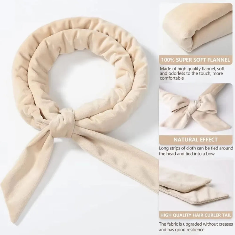 Sleeping Cap Heatless Curle Rod No Heat Ribbon Lazy Hair Curlers Headband Hair Rollers Sleeping Soft Headband Hair Styling Tools - KiwisLove