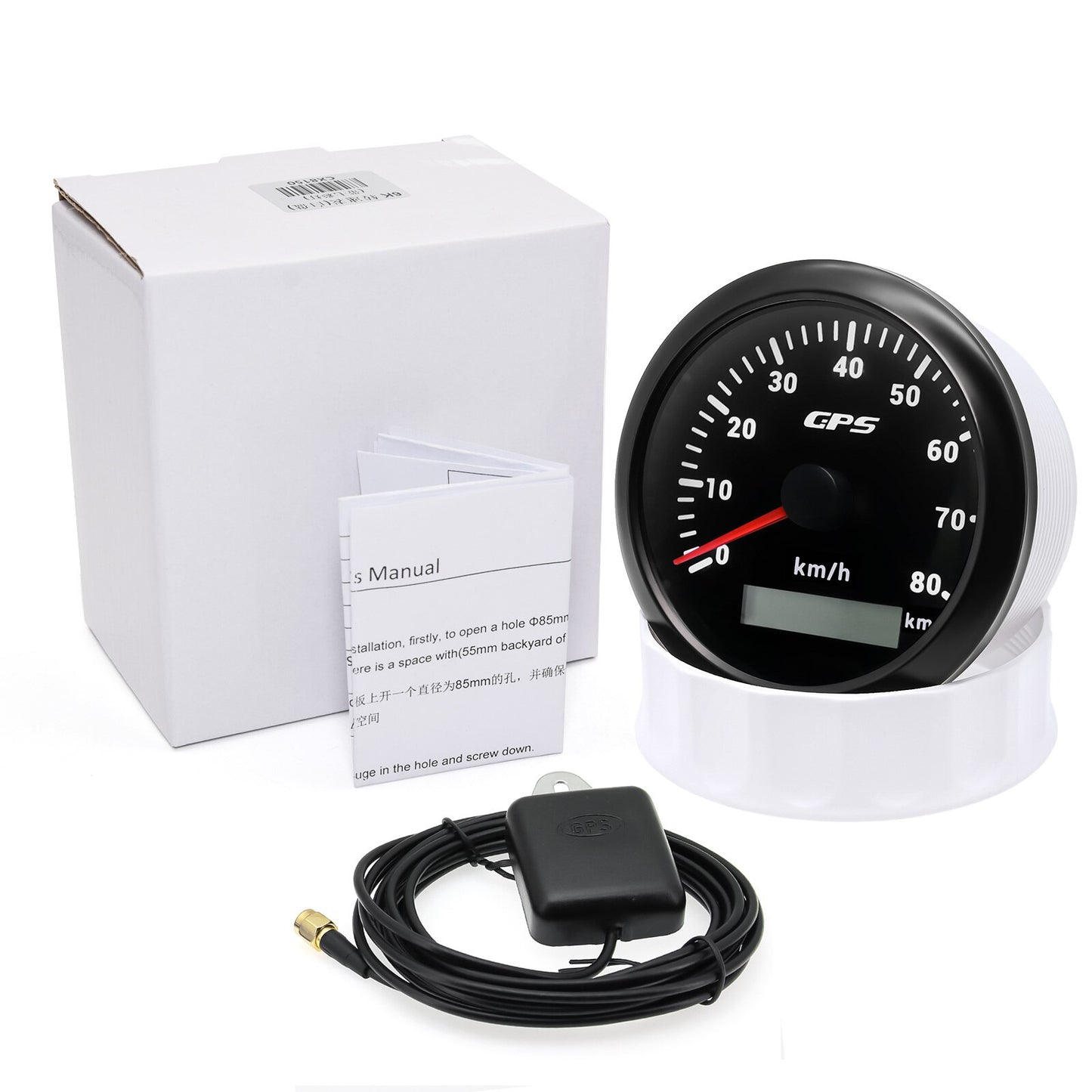 60/120/200KMH 85MM GPS Speedometer Gauge 7 Color Light with GPS Antenna Waterproof Motorcycle Boat Car Truck Speed Gauge Meter - KiwisLove