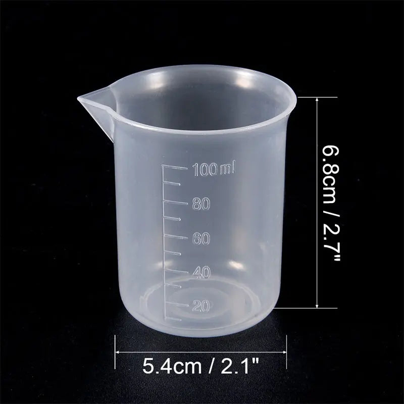 100ml Mixing Cups Plastic Liquid Container Epoxy Resin Scale Beaker Chemical Laboratory Cups Measuring Cup Kitchen Baking Tools - KiwisLove
