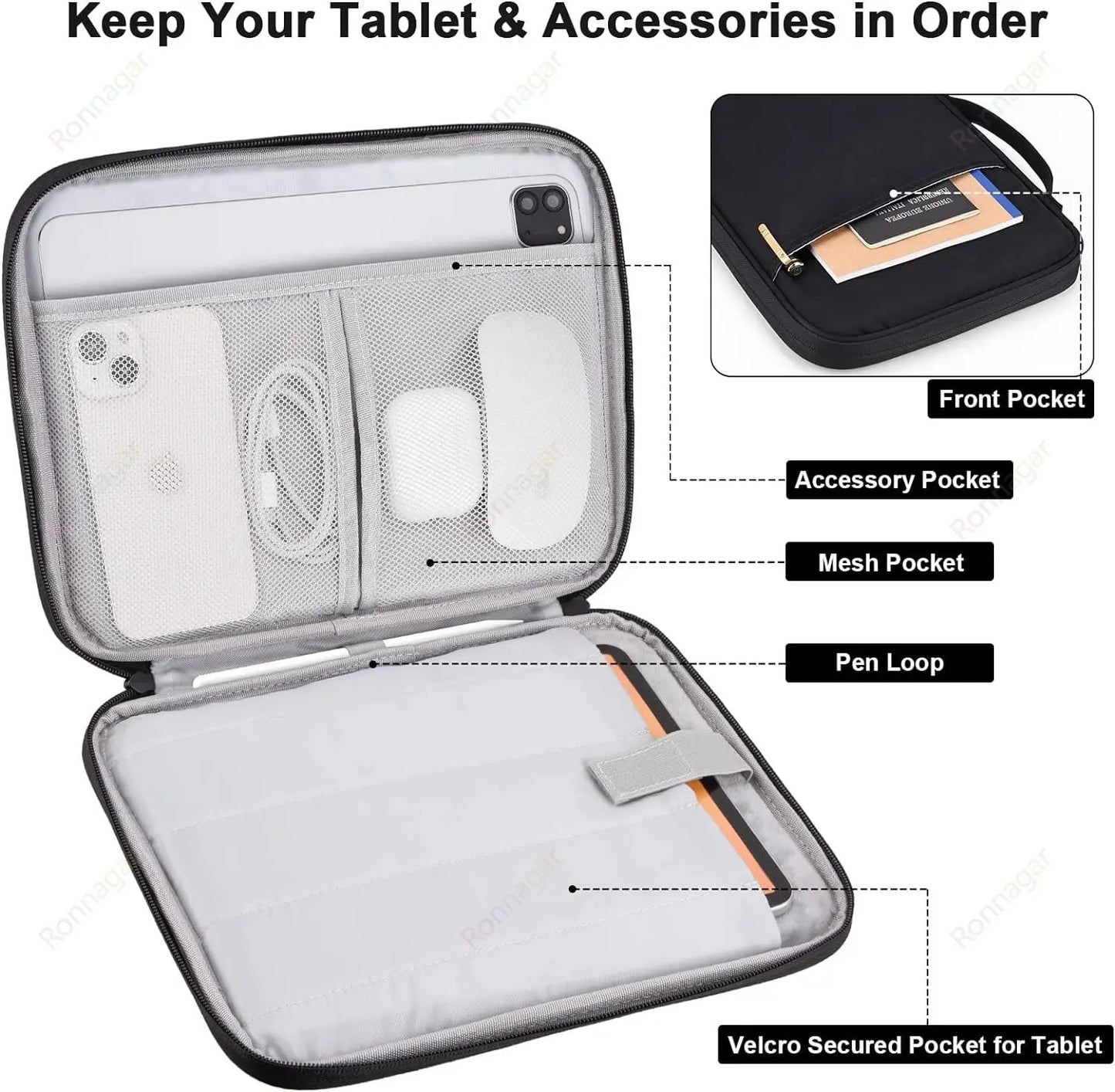 10-11.5 inch Tablet Sleeve Bag for 2024 Huawei MatePad 11.5s Air 11 Matepad 11.5S pro 11 handbag Huawei MatePad Pro 10.8 SE 10.4