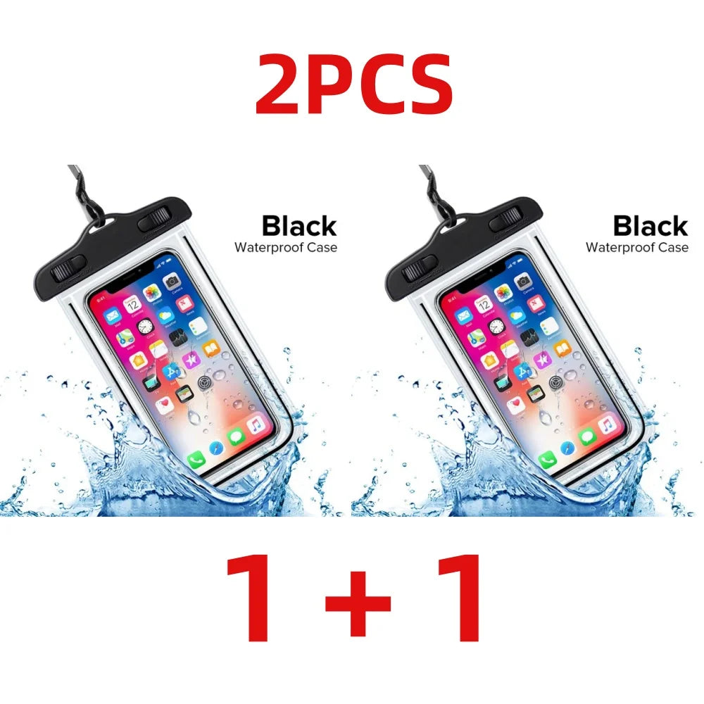 5/2/1PCS Universal Waterproof Phone Pouch Cellphone Dry Bag Case Underwater Phone Protector PV Cover for Kayaking, Beach fishing