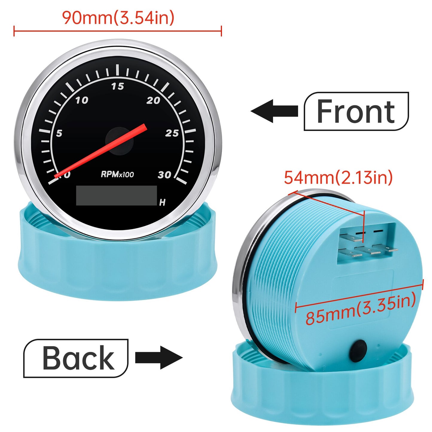 85mm 12/24V Car Boat Tachometer Marine Ship Tacho Meter 3000 RPM 4K/6K/7K/8K Sensor Gauge For Diesel Gasoline Engine Outboard - KiwisLove