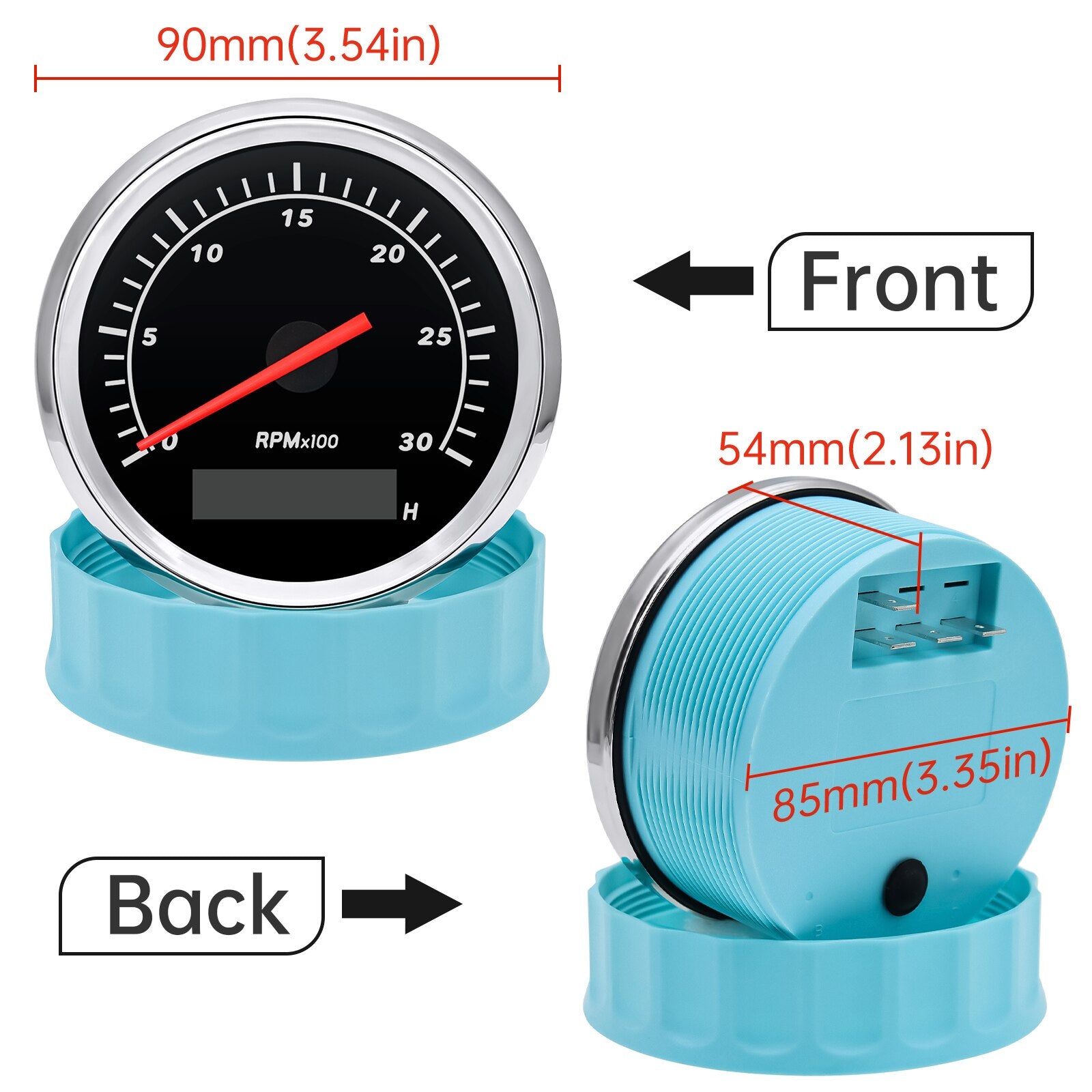 85mm 12/24V Car Boat Tachometer Marine Ship Tacho Meter 3000 RPM 4K/6K/7K/8K Sensor Gauge For Diesel Gasoline Engine Outboard - KiwisLove
