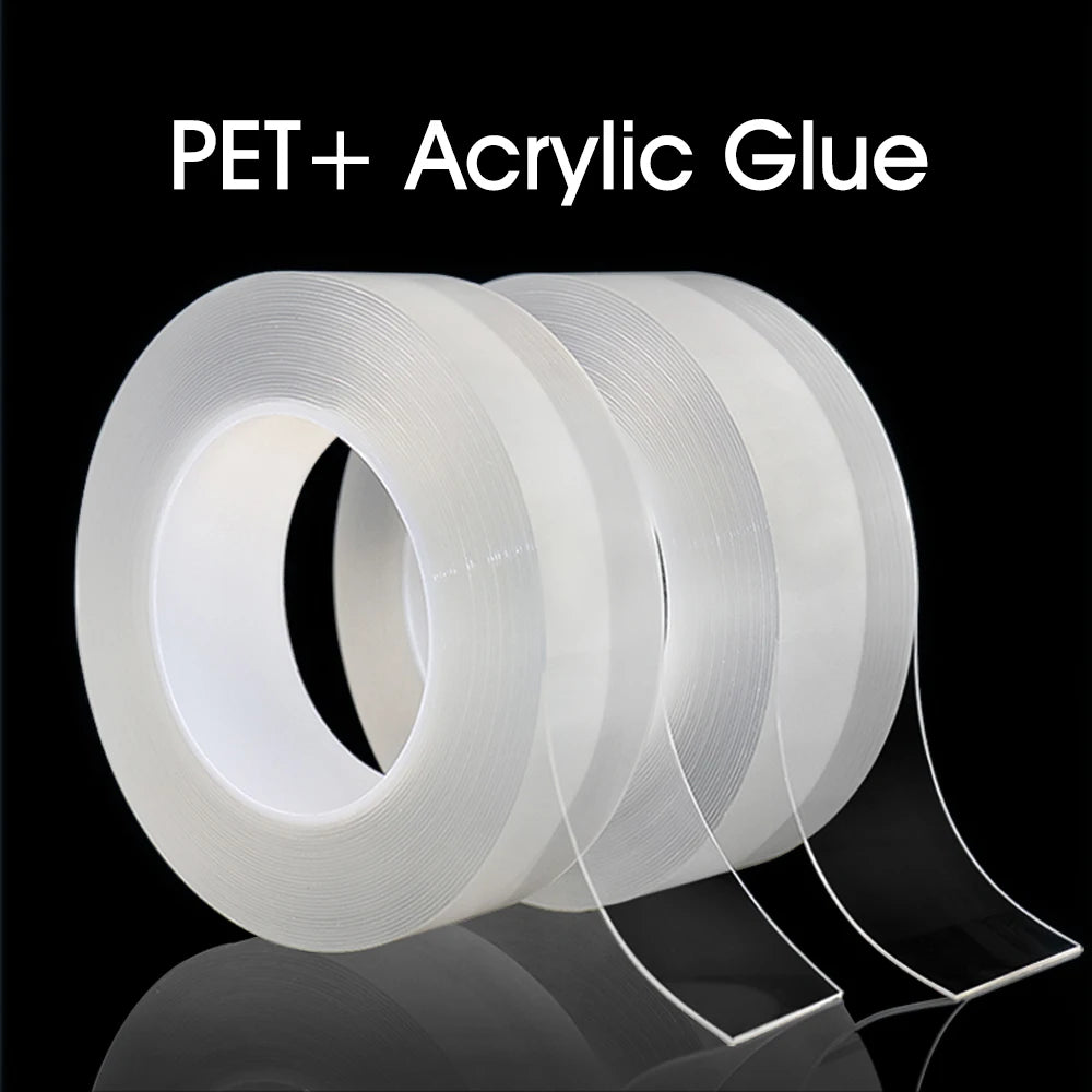 1PC 20-50MM Width Single Sided Tape Transparent Waterproof Reusable Nano Tape Strong Sticky Glue Car Ornament Kitchen Bathroom