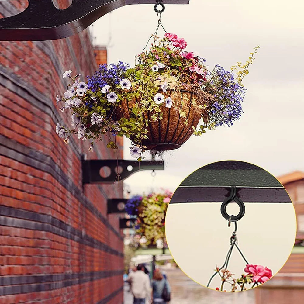 5-50pcs Screw Eye Hooks Heavy Duty 12# 14# 16# Black Zinc Plated 1#-5# Metal Small Eyelet Screws for hanging lights DIY Jewelry - KiwisLove