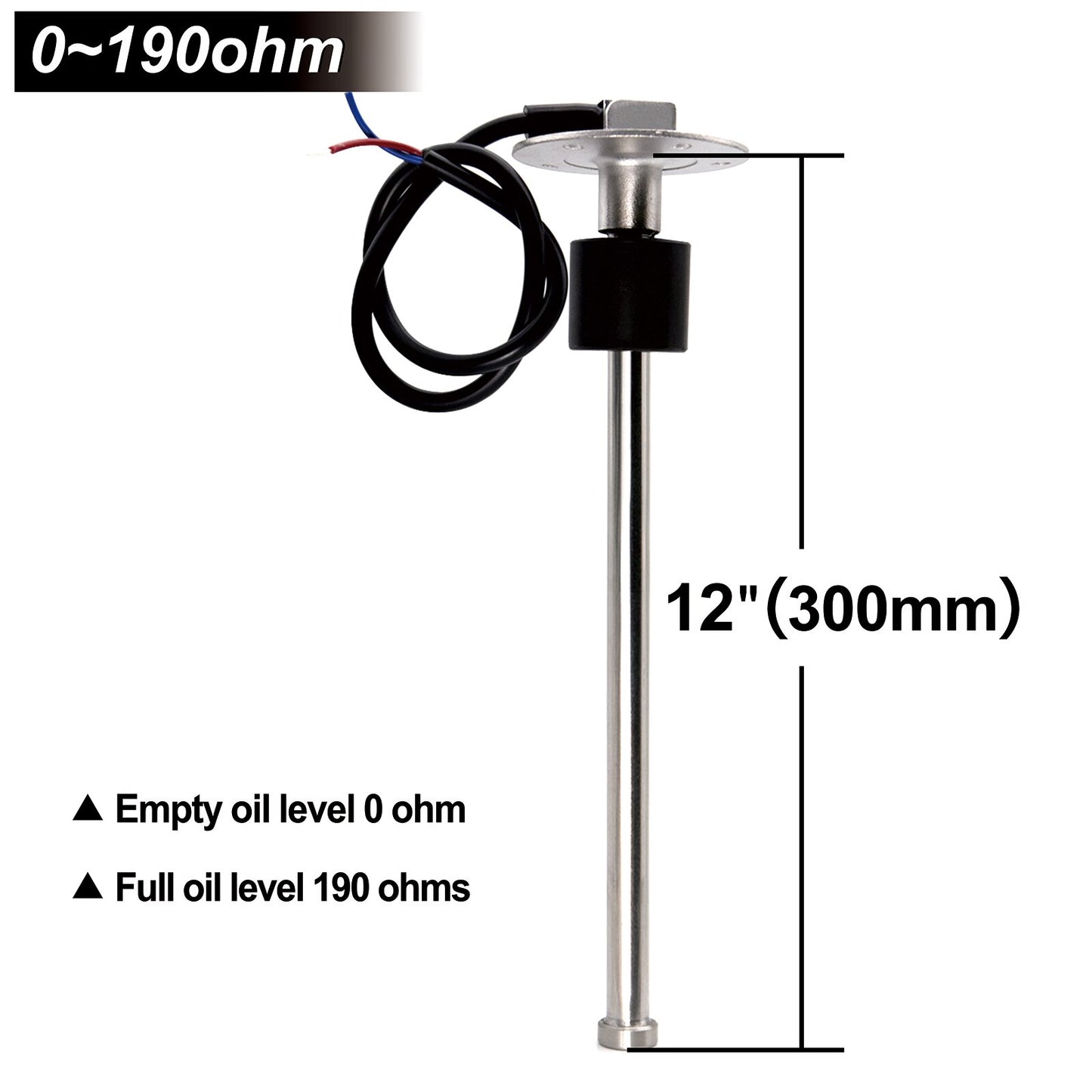 Fuel Level Water Level Gauge 175 200 250 275 375 mm Meter Sensor 0~190 ohm Fuel Sending Unit Indicator Level Gauge for Car boat - KiwisLove