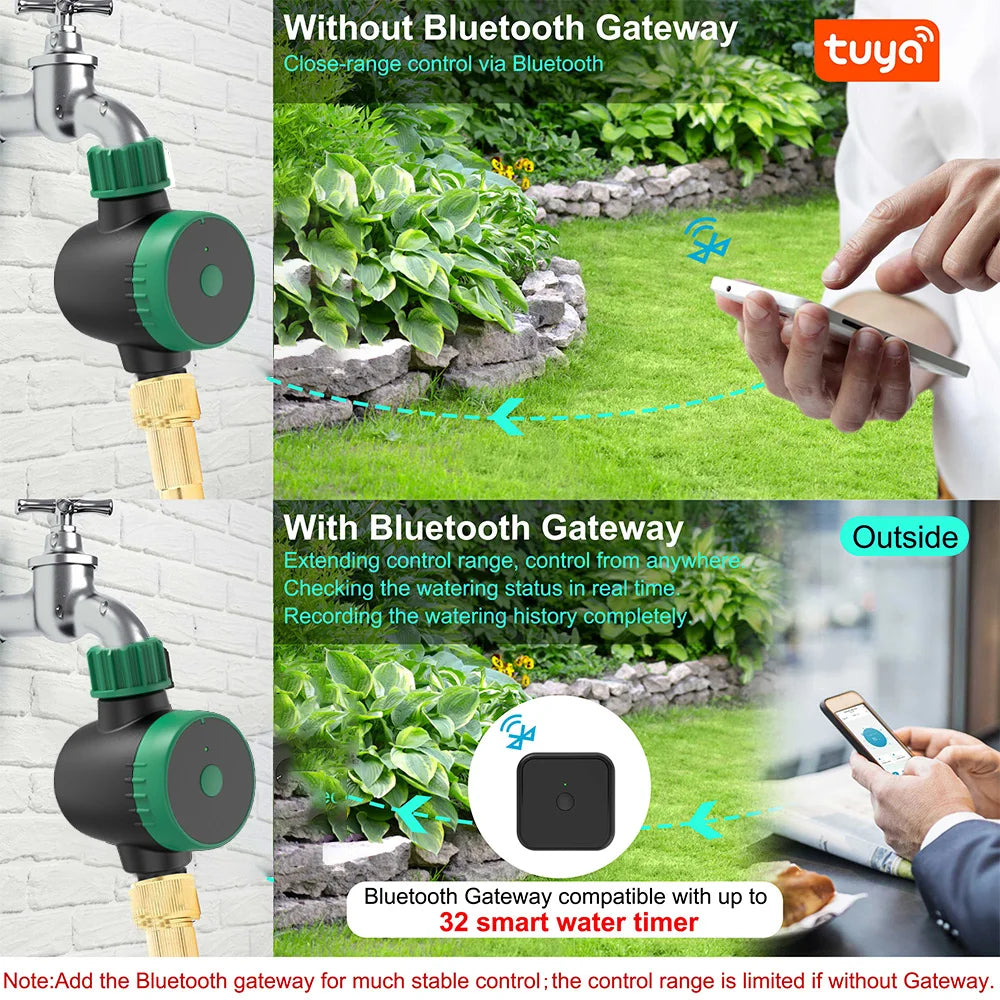 5-50m  Garden Watering Timer Green Drip Irrigation System Adjustable Sprinklers Phone Remote Controller