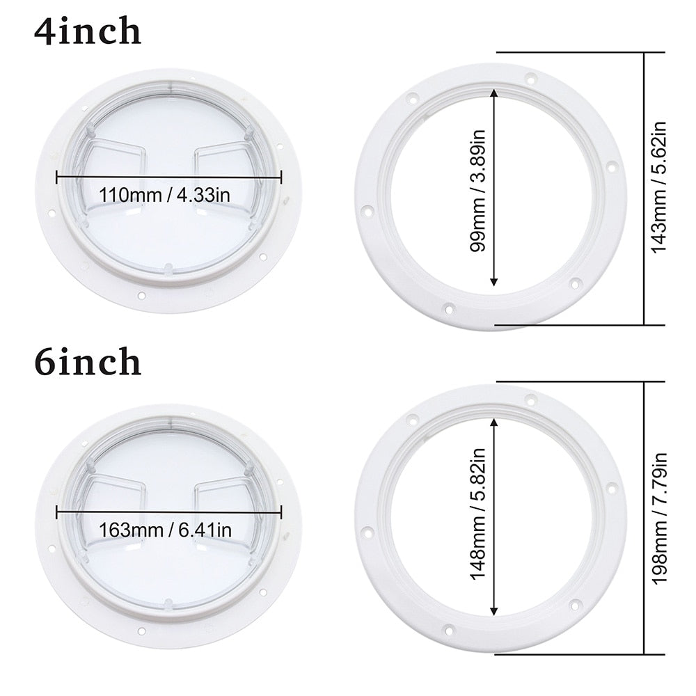New Arrival Round Deck Plate Marine Access Boat Inspection Hatch Cover Plate Cut Out ABS Plastic Anti-corrosive Boat Deck Hatch - KiwisLove