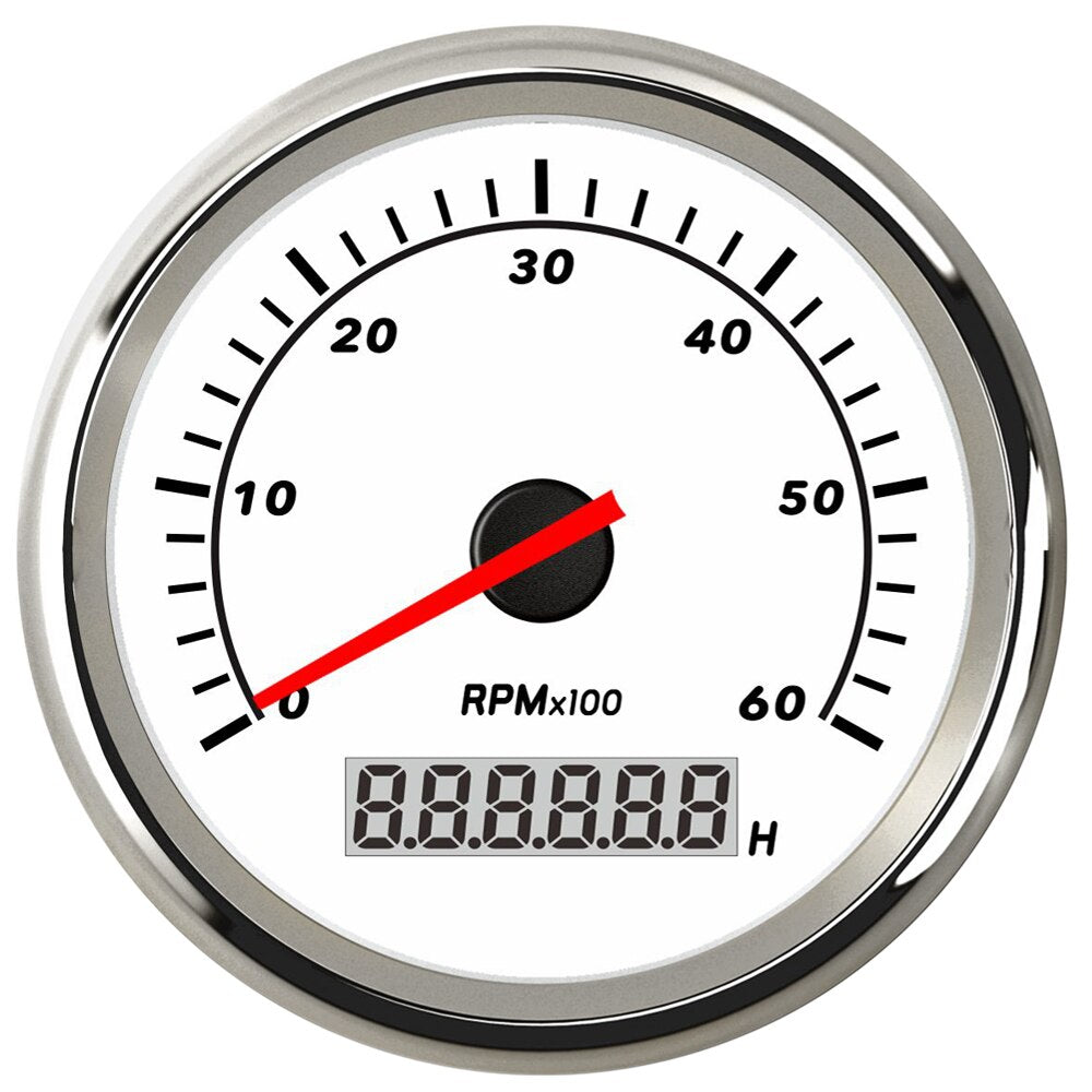 85mm Car Marine Tachometer Boat Gauge Digital Hourmeter 0-7000 RPM 3K-8K Tacho Gauge RPM Meter Sensor for Diesel Gasoline - KiwisLove