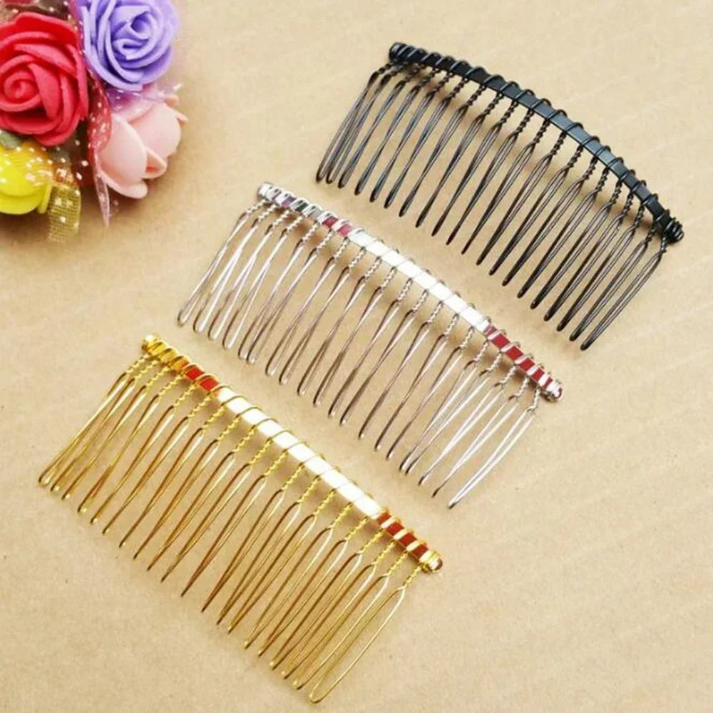 10Pcs 20 Teeth DIY Metal Hair Comb Claw Hairpins for Wedding Jewelry Making Findings Handmade Comb Base Bridal Accessories - KiwisLove