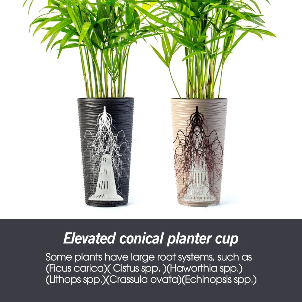 10pcs Plastic Leakproof Cup Flower Pot Bonsai Pot Conical Bottom Net Bottom Coniform Grid Mat Breathable Cup Prevent Soil Loss