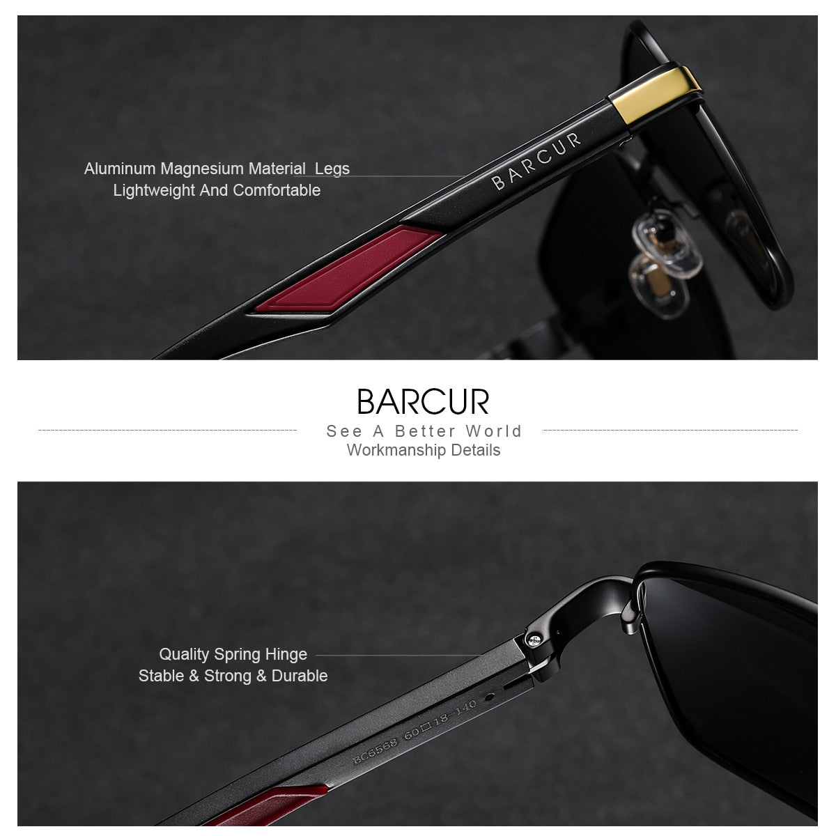 BARCUR Sunglasses for Men Polarized Classic Sports Sun Glasses for Men UV400 Shades Eyewear Oculos Gafas De Sol - KiwisLove