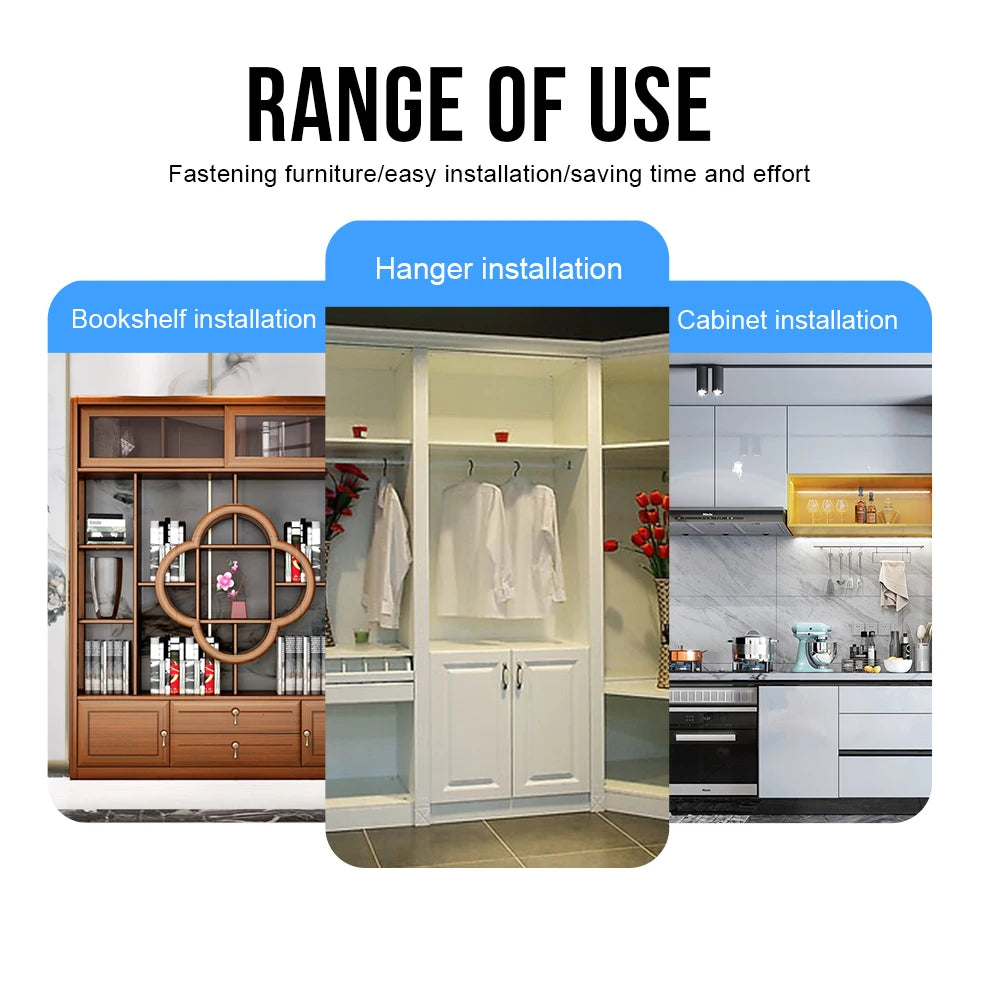 108pcs/set 3 in 1 Furniture Connecting Kit with Eccentric Wheels Furniture Cam Lock Screws Nut Connectors for Cabinet