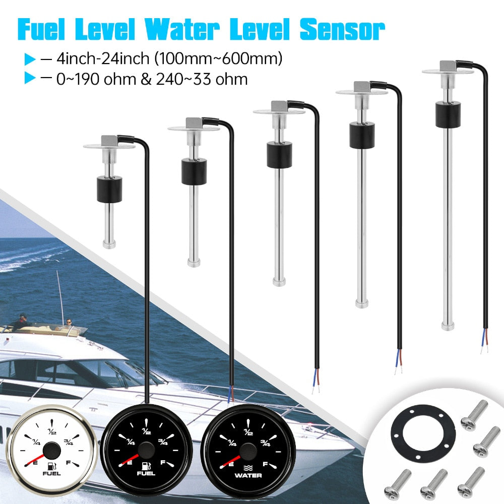 52mm Boat Car Fuel Level Gauges 0-190ohm 240-33ohm Fuel Level Meters Marine Water Level gauge Sensor Sender Unit for yacht 9-32V - KiwisLove