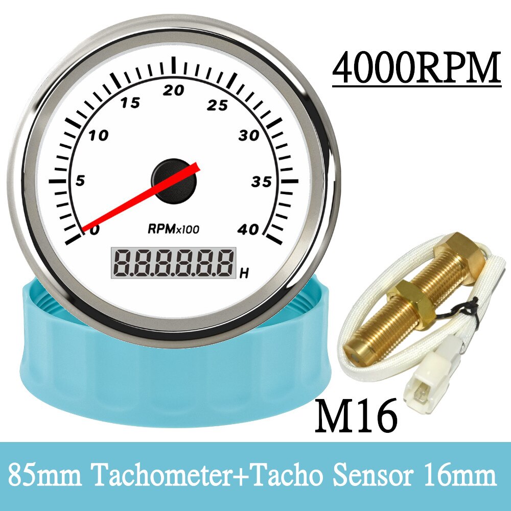 85mm 12/24V Car Boat Tachometer Marine Ship Tacho Meter 3000 RPM 4K/6K ...