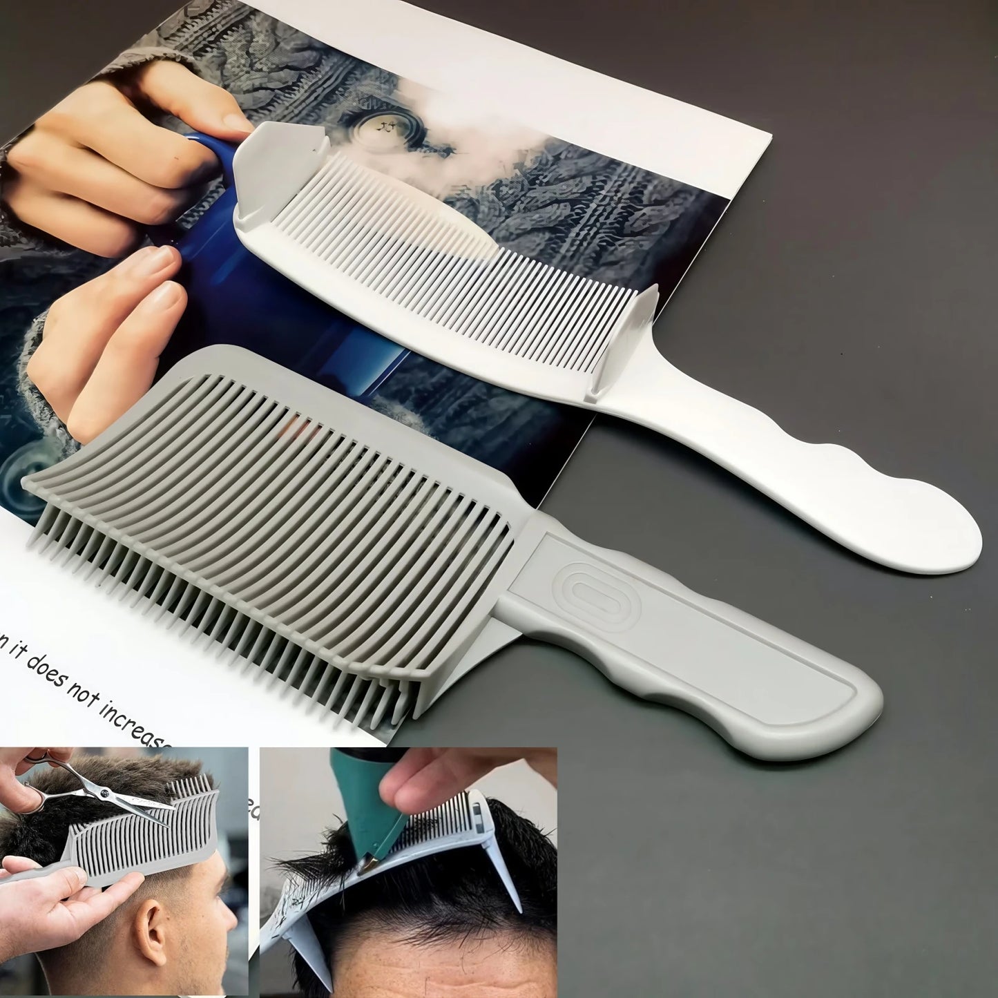 1/2/3Pcs Barber Hair Comb Kit Flat Top Hair Cutting Fading Stying Fade Comb  Men Fade Brush Salon Hair Tool Accessories - KiwisLove