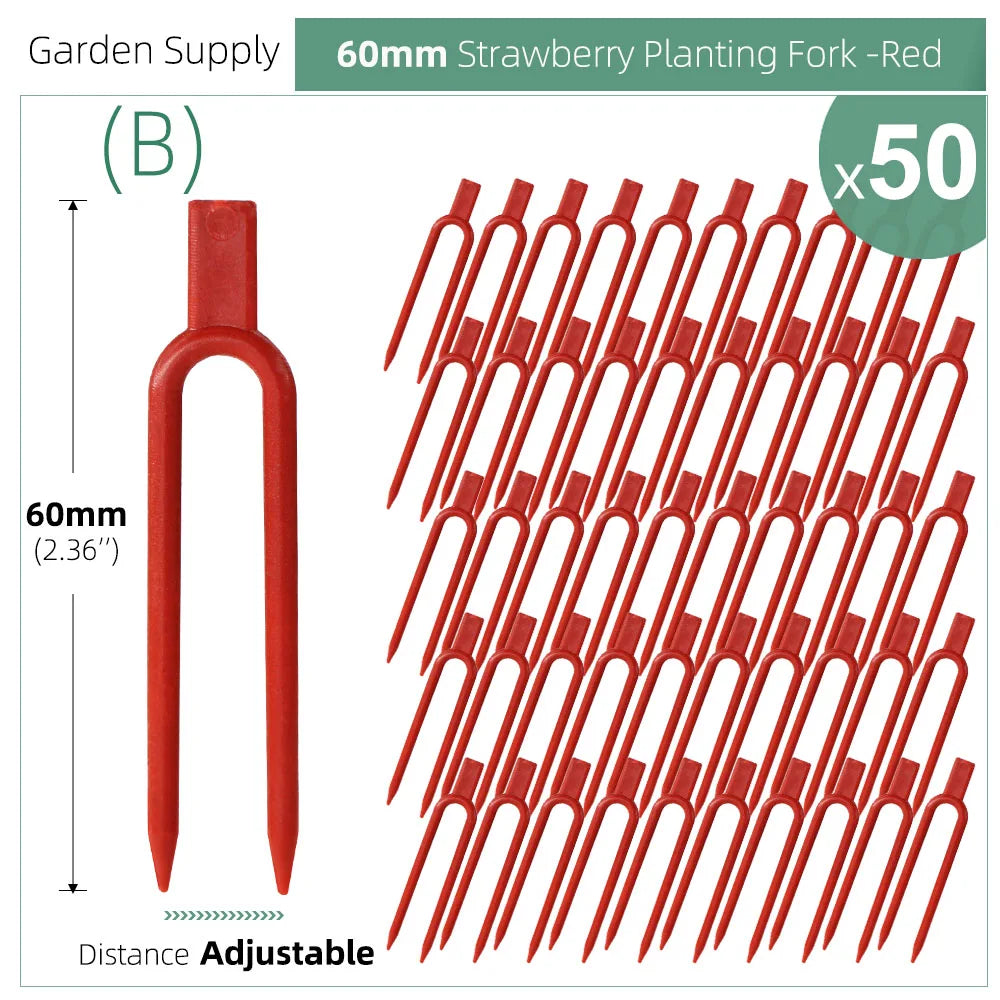 50PCS Greenhouses Strawberry Planting Fixing Clips Climbing Support Garden Stem Fork Watermelon Fastening Fixture Clamp Vine Hol