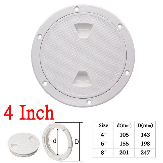 ABS Round Deck Inspection Access Hatch Cover Plastic White Boat Screw Out Deck Inspection Plate For Boat Yacht Marine 4/6/8 inch - KiwisLove