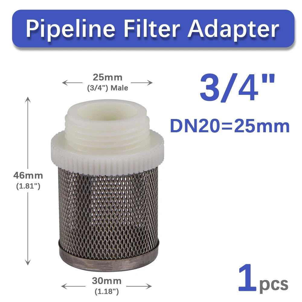 Stainless Steel 1/2" 3/4" 1" 1.2" 1.5" 2" Garden Irrigation Hose Pipline Filter Water Pump Car Washing Filter Aquarium Fish Tank