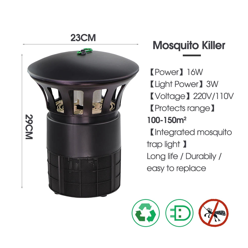 110-220V High Quality Mosquito Lamp Electric Photocatalyst Mosquito Repellent Insect Killer Lamp Trap Strong Suction & LED Uv Li