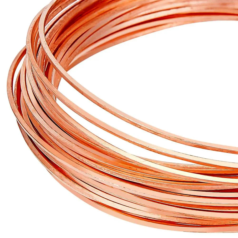 6M/roll Bare Copper Wire 0.6mm 0.8mm 1mm Square Copper Wire Craft Jewelry Wire for Jewelry DIY, Bracelets Earring