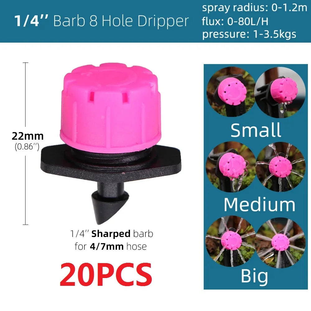 5-50M Garden Drip Irrigation System Automatic Watering Water Hose Micro Drip Watering Kits with Adjustable 8 Holes Drippers