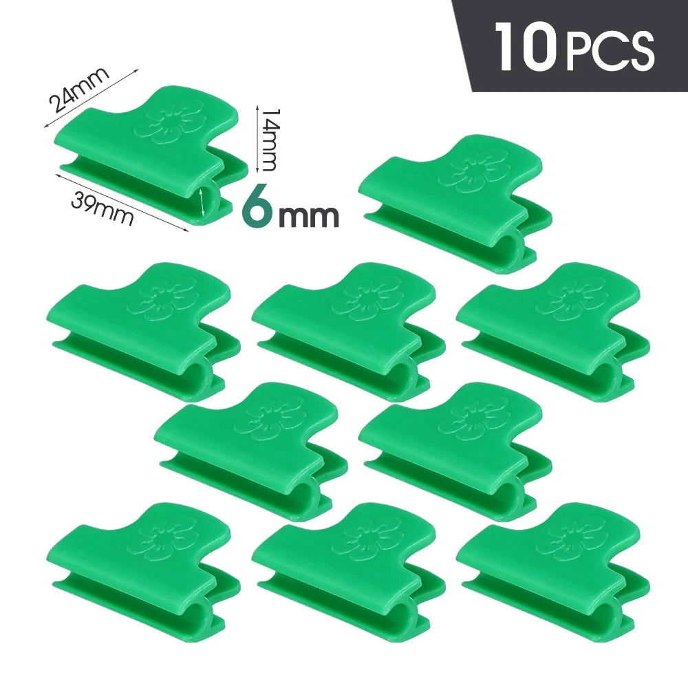 10PCS 5-20mm Thickened Greenhouse Film Plant Support Clamps Garden Shed Row Cover Net Tunnel Hoop Plastic Green Sunshade Frame