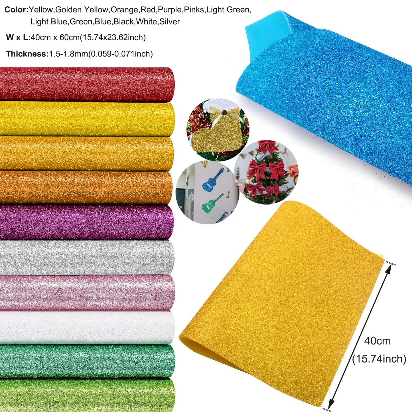 1pcs DIY Sparkle Foam Paper 40x60cm, Self-Stick Glitter Sheets No Glue Needed, Easy Cut for Kids Crafts & Handmade Projects