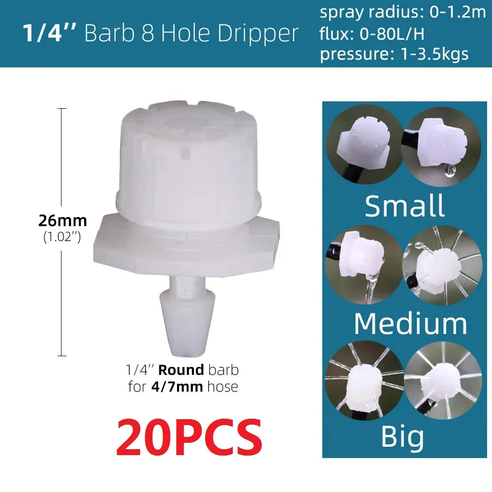 5-50M Garden Drip Irrigation System Automatic Watering Water Hose Micro Drip Watering Kits with Adjustable 8 Holes Drippers