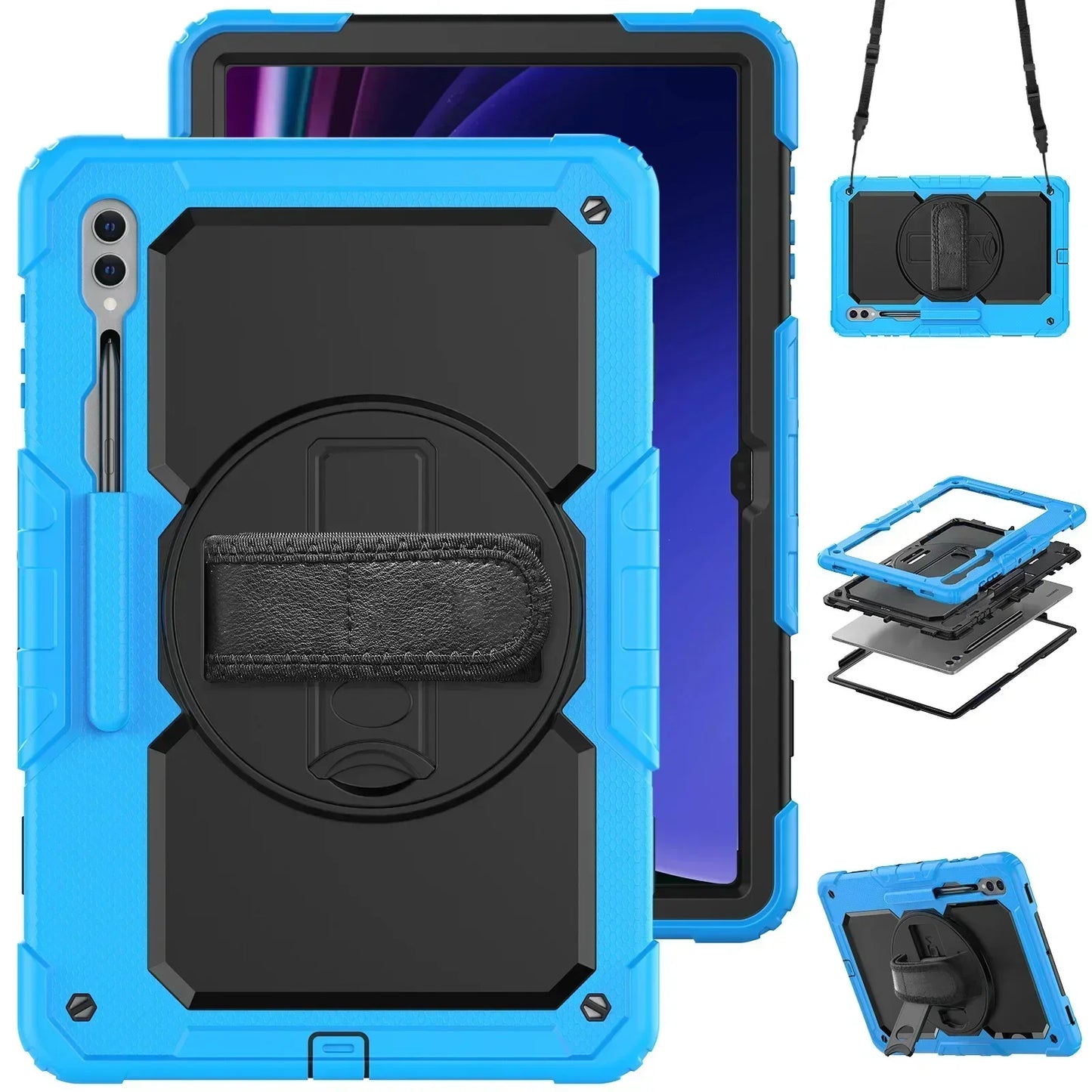 Case for Samsung Galaxy Tab S10 FE+/ S10 FE Plus 5G 13.1″ 2025 X620 X626b Heavy Duty Shockproof Protective Case Screen Protector