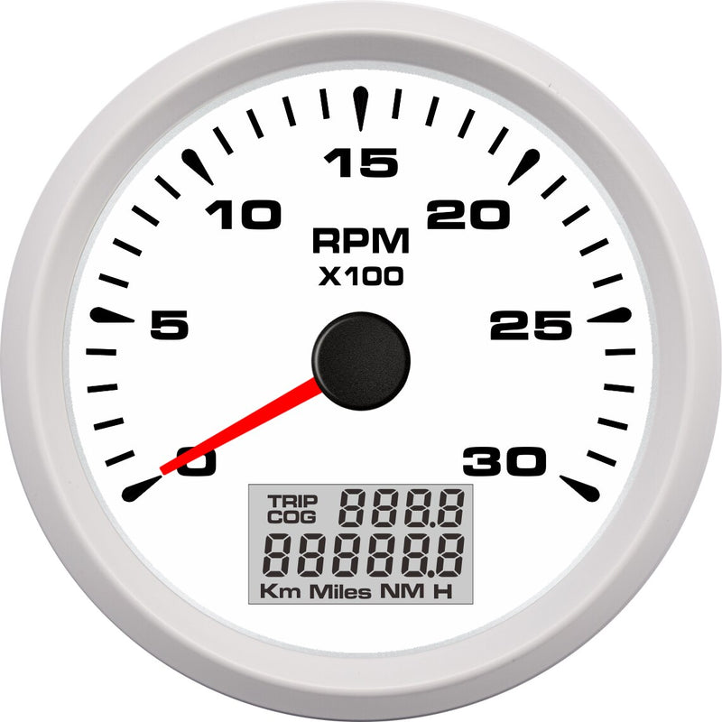 85mm Tachometer Gauge 6000,8000RPM M16 M18 Tacho Sensor Lcd Rev Counters with Trip Hour Meter Speed Ratio 8color backlight 9-32V - KiwisLove