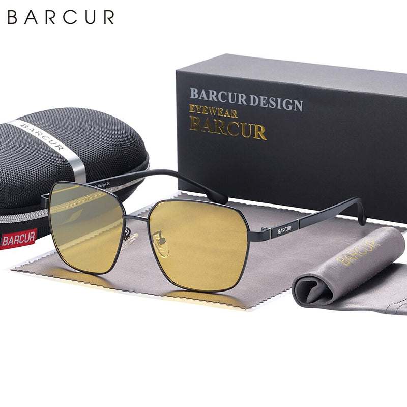 BARCUR Design Oversize Square Sunglasses for Men Polarized Sun Glassses Women Sun Glasses Eyewear Photochromic Anti Blue Glasses - KiwisLove