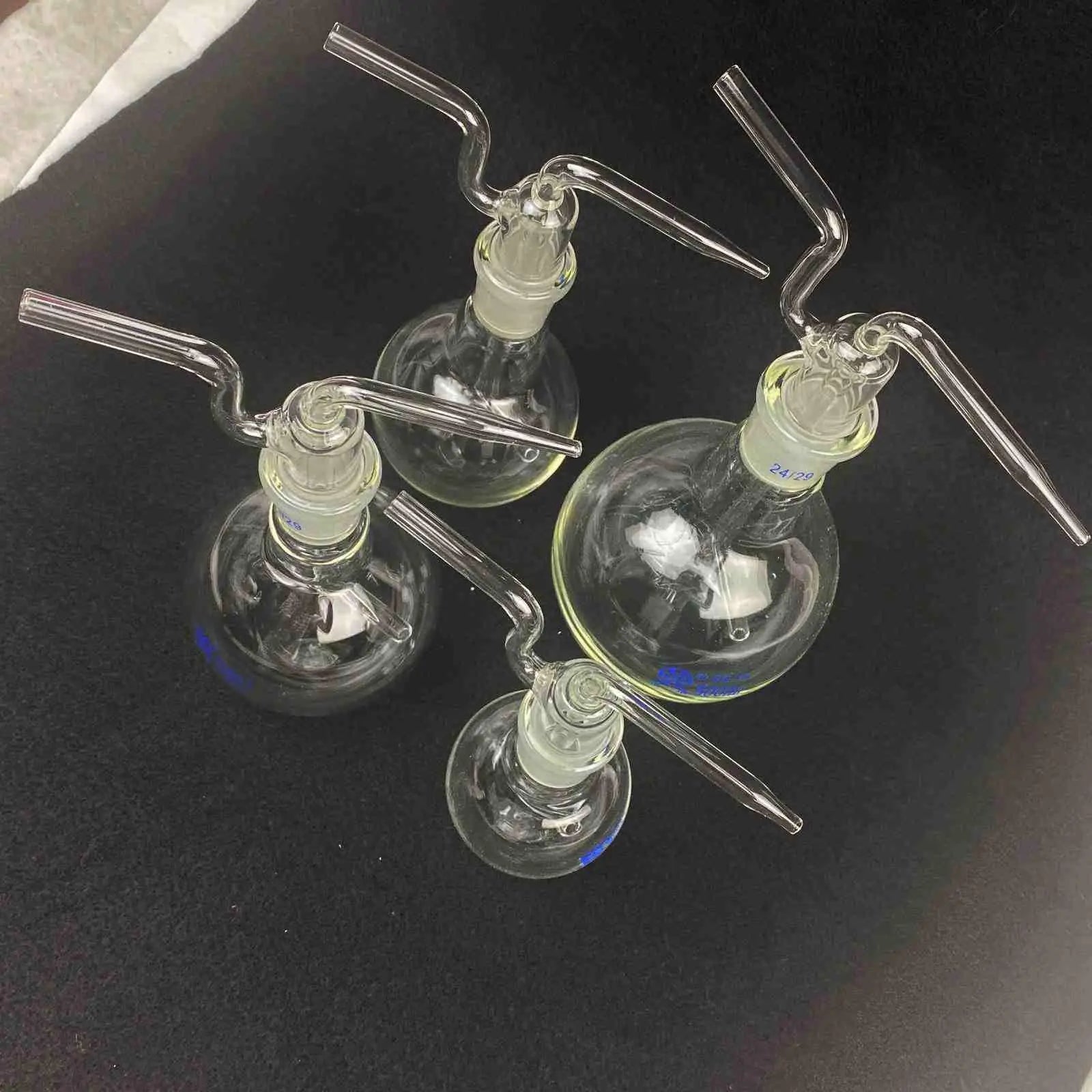 100ml 150ml 250ml 500ml Conical Ground Mouth Flat Flush Flask Lab Borosilicate Glass Gas Washing Bottle - KiwisLove