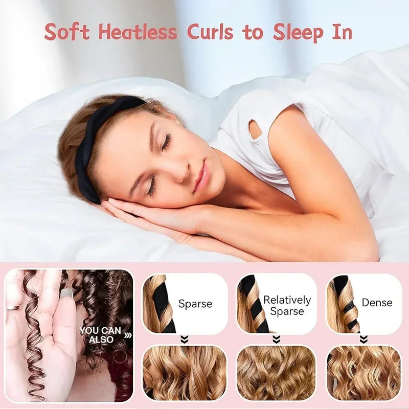 Heatless Curling Rod Headband Soft Hair Curlers No Heat Rollers Lazy Silk Curls Sleeping Headband Ties Hair Styling Tools