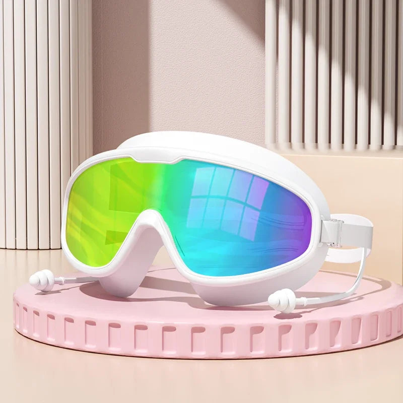 Outdoor Swimming Goggles Anti-Fog Wide View Scuba Diving Swimming Glasses with Earplugs for Adult Youth Water Diving Goggles