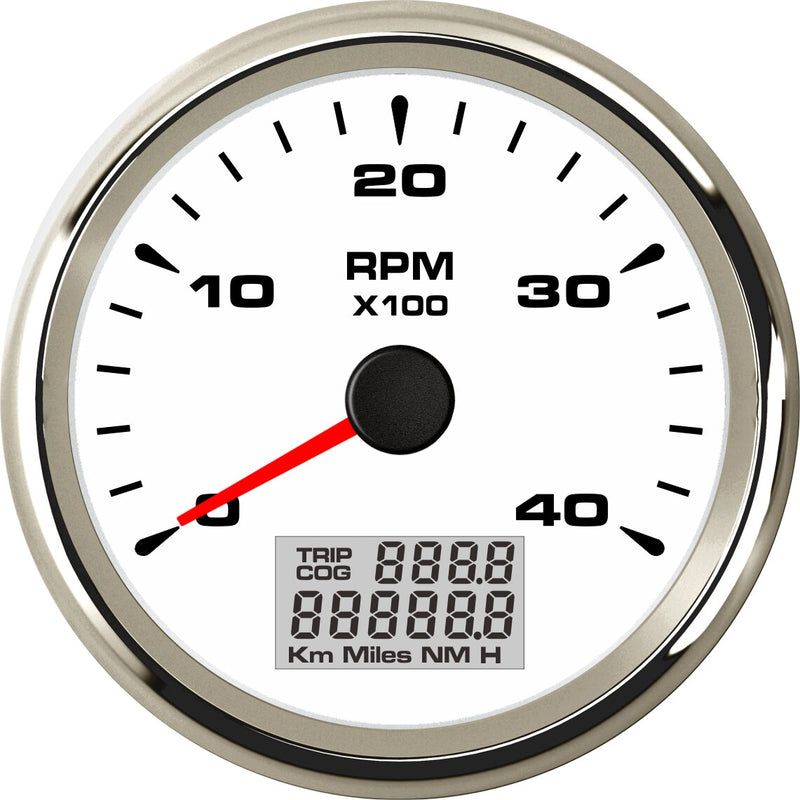 85mm Tachometer Gauge 6000,8000RPM M16 M18 Tacho Sensor Lcd Rev Counters with Trip Hour Meter Speed Ratio 8color backlight 9-32V - KiwisLove