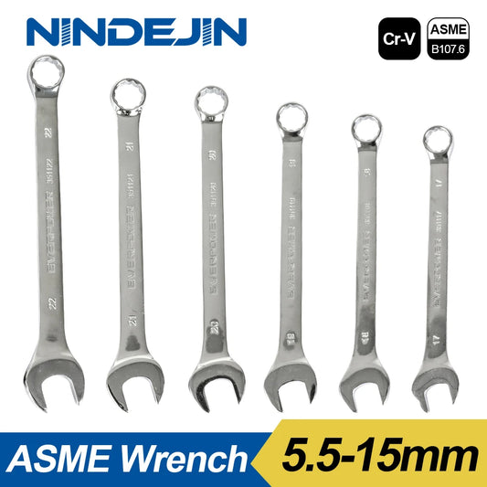 NINDEJIN 1pc open end wrench tool 5.5 6 7 8 9 10 11 12 13 14 15mm combination wrench hex spanner wrench for hex nuts - KiwisLove