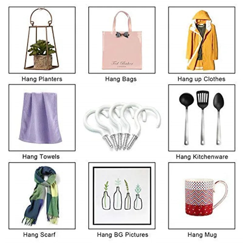 NINDEJIN 168pcs/set Eye Screw Cup Hook Screw in Hook Ceiling Hook for Hanging Jewelrys Plants Lights