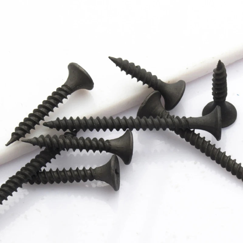 20-50pcs Cross Flat Head Self Tapping Drywall Screw M3.5 Drywall Wood Screws Black Carbon Steel Phillips Screw