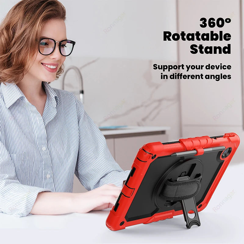 For New Lenovo Xiaoxin Pad 2024 Case TB331FC 11 inch 360 Degree Rotating Hard Armor Case Shoulder Strap Lenovo Tab M11 TB330FU
