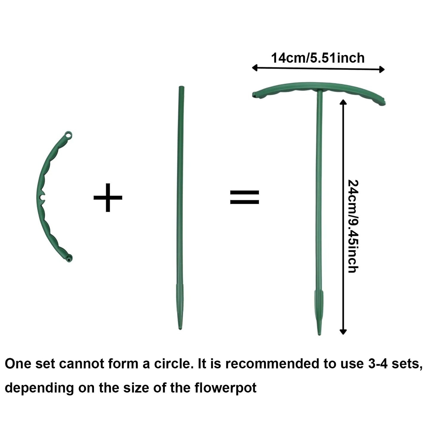 4/8PCS Plant support pile, semi-circular plant support ring, plastic plant cage, flowerpot, climbing grid frame